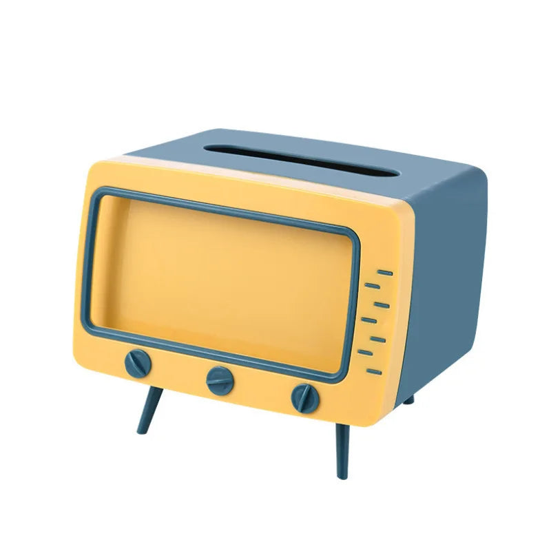 Stylish TV Tissue Box - Multi-Functional Storage & Phone Holder for Your Living Space